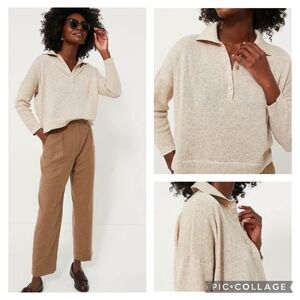 TUCKERNUCK Tan Clayton Long Sleeve Knit Polo M/L